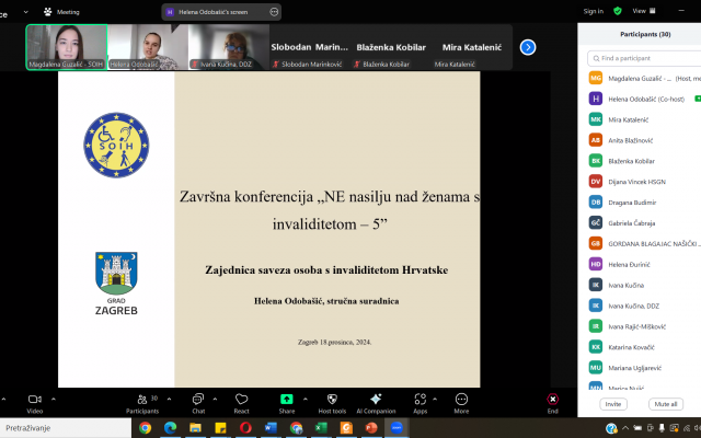 Održana Završna konferencija projekta „NE nasilju nad ženama s invaliditetom – 5“