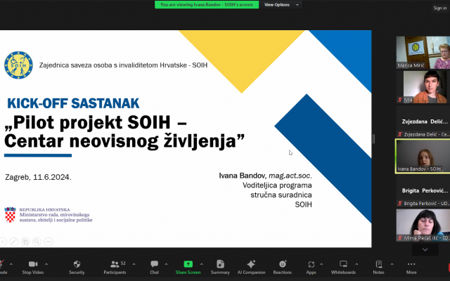 PILOT PROJEKT SOIH - CENTAR NEOVISNOG ŽIVLJENJA, NASTAVLJA SE